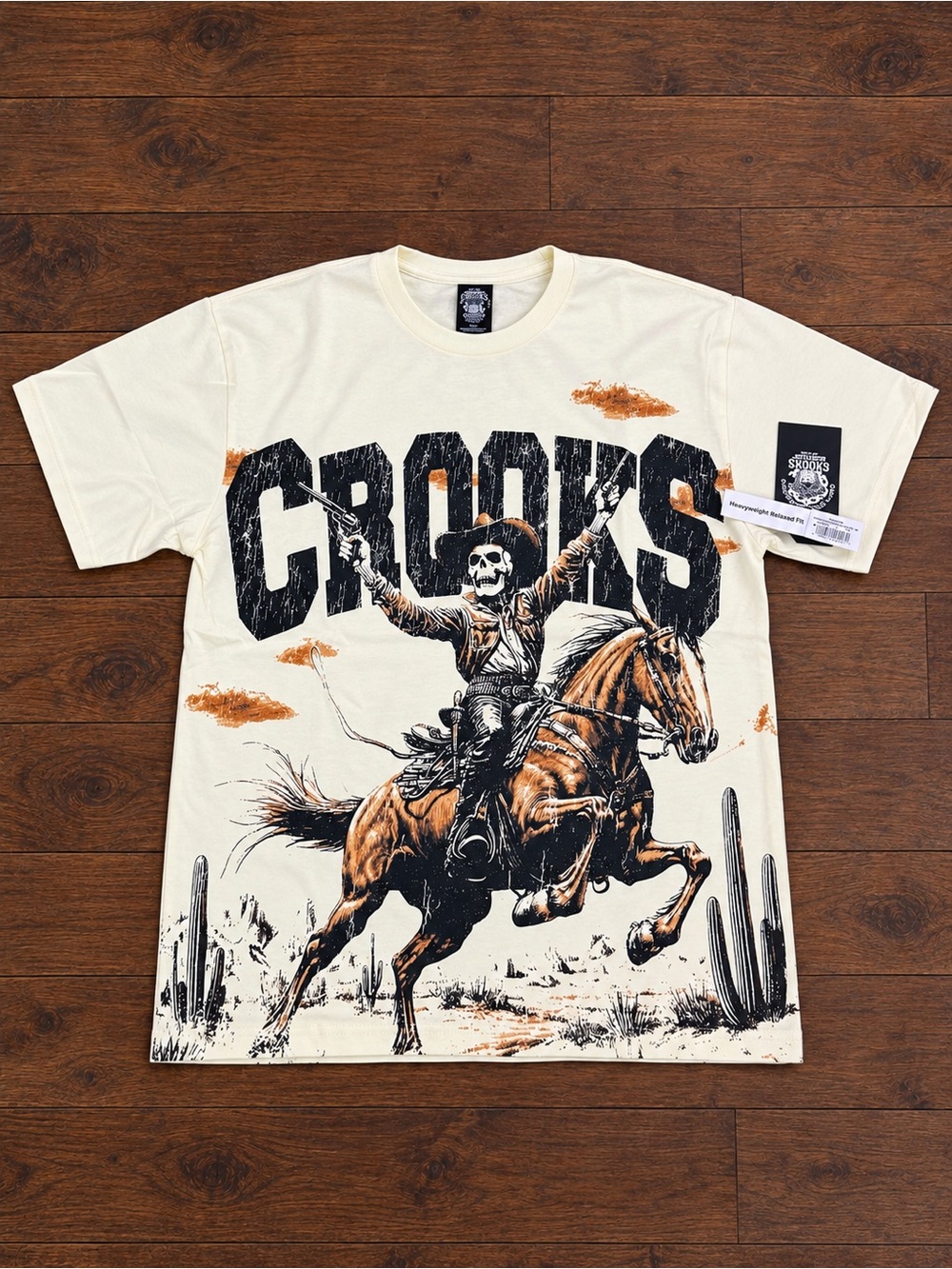 Crooks & Castles Cream Cowboy Graphic Tee